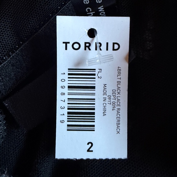 NWT Torrid Curves Bralette Black Lace Racerback | Size 2 (2X) - Picture 16 of 16